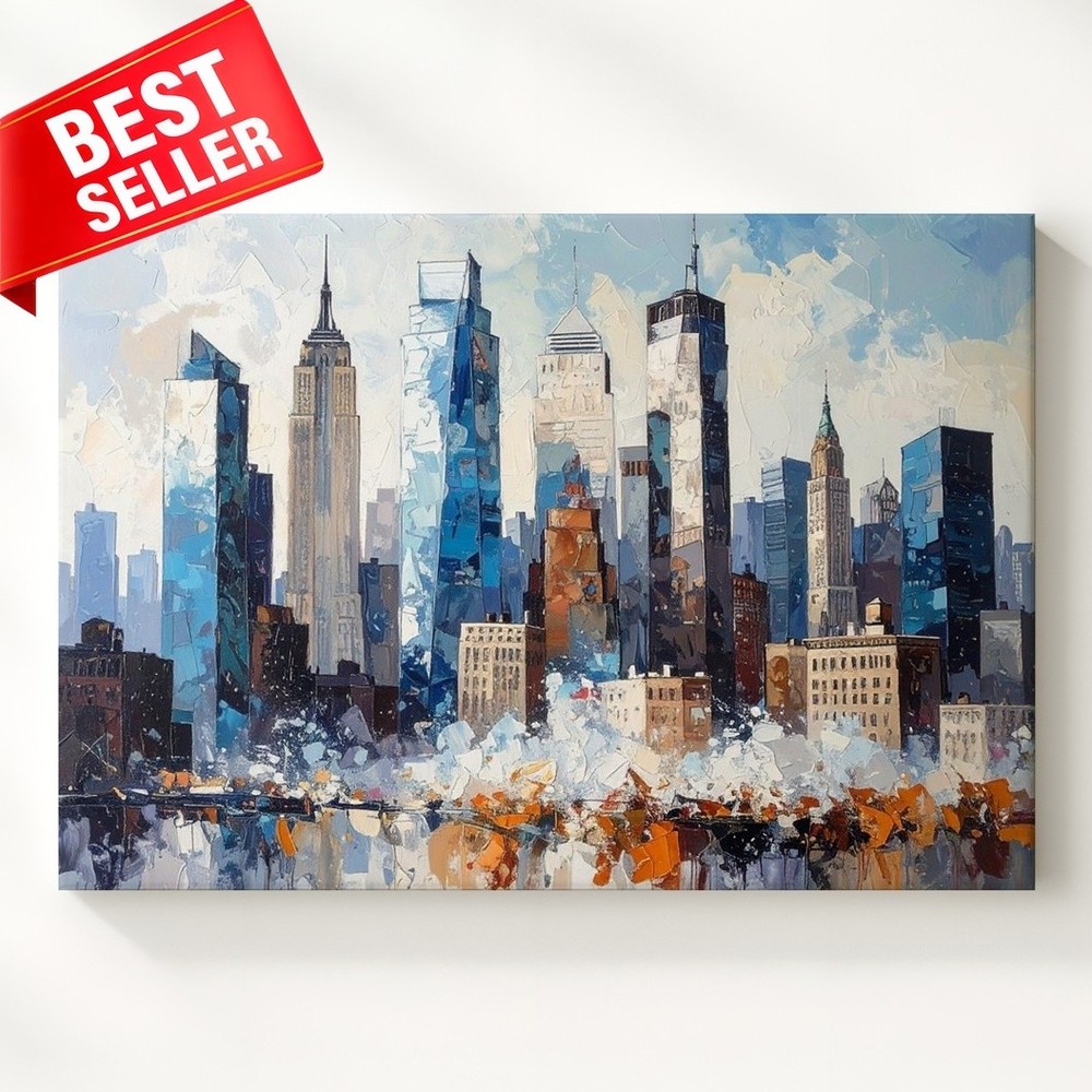 Canvas Classic City Urban Metropolis Cityscape Panoramic Featuring Seri Wall Art