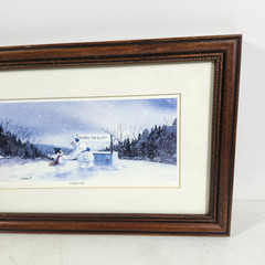 Dan Larsen Snow People Framed Picture Wall Art Frosty Care 15″ X 10″ Home Decor