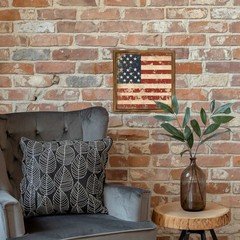 Wooden Vintage-style American Flag Wooden Sign Patriotic Stars Stripes Decor