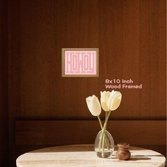 Wall Art (Pink HOWDY, 10L x 8W, Framed)