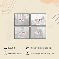 Funny Bathroom Wall Art Set of 4-Black and White Wall Art for Bathroom Decort…