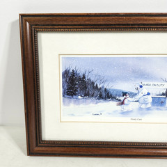 Dan Larsen Snow People Framed Picture Wall Art Frosty Care 15″ X 10″ Home Decor