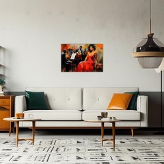 African American Canvas Prints Black Jazz Art Wall Decor Black Woman Violin S…