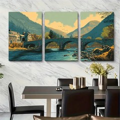 3pcs Betws Coed Snowdonia Travel Perfect Wall Art Canvas Unframed/Framed