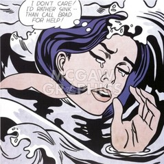 Drowning Girl, Roy Lichtenstein, Wall Art Print Poster 26″ x 23″ 291