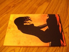 icanvas Handcrafted 12×8 Canvas, Silhouette of Woman, EUC
