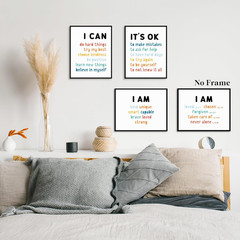 Art Posters for Classroom Inspirational Affirmation Kids Wall Art Prints Set of