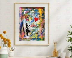 Banksy – Girl With Balloon Art Print, Mounted Canvas, Framed, Acrylic