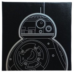 2-Pc Canvas Wall Art Set Disney Star Wars Chewbacca & BB8 Black Background *READ