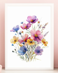 Floral Wall Art Print, Colorful Flowers Wall Decor, Botanical Home Art Decor #9