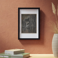 Vintage SASQUATCH TREE Wall Art, Bigfoot Forest Nature Poster, Cryptid Ape Decor