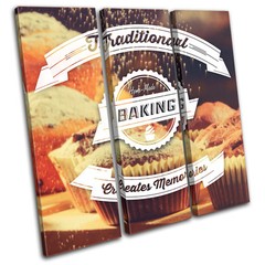 Baking Typography Hobbies TREBLE CANVAS WALL ART Picture Print VA