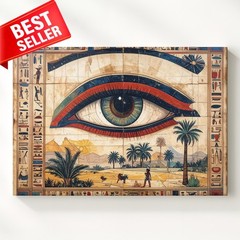 Canvas Protection Daily Life Egyptian Traditional Centered Around Large Wall Art