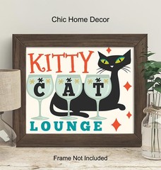 Mid-century modern Wall Decor – Mid-century modern Wall Art – Kitty Cat – Minima
