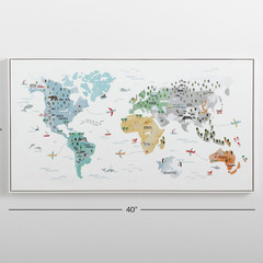 Pottery Barn Best Seller World Map Wall Art (22″ x 40″)