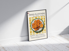 Fried Plantains Recipe Poster Tasty Food Art Print Kitchen Wall Decor Gift Print