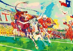 Canvas art print giclée poster pillow. Texas longhorns football
