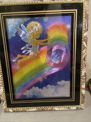 2 In Set Vintage Foil Art Fairy Pixie And Firefly Framed Picture Foil 10×8
