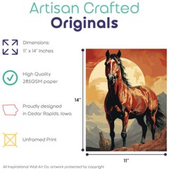 Horse Poster Art for Bedroom Horse Prints Wall Decor 11×14 Inches (Unframed)