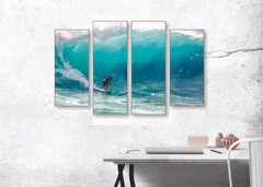 Big Wave Surfing Canvas Print Set – Ready To Hang Beach Wall Art Home Decor