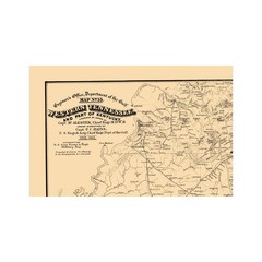 Historic State Map – Tennessee West Kentucky – Von Reizenstein 1865 – Vintage