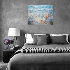 Beach Seashell Bathroom Wall Art Coastal Starfish Pictures Wall Decor Modern …