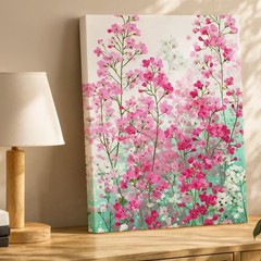 Pink And White Floral Canvas Wall Art Romantic Spring Garden Flowers Decor Print