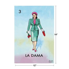 03 La Dama Woman Lady Loteria Card Poster 12×18