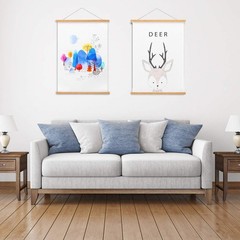 FALAMON Magnetic Poster Hanger Frame, 12×16 12×18 12L» x 0.7W», Teak Wood