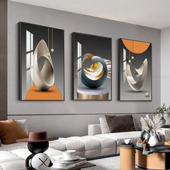 MPLONG Abstract Modern Wall Art 3 Panels 20×28 White Blue Grey
