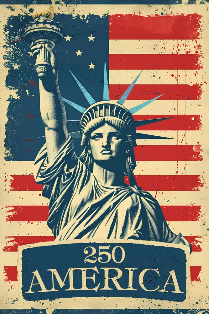 250 Years of America 1776-2026 – Statue of Liberty Patriotic – POSTER 20″x30″