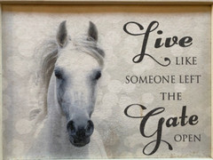Horse Wall Hanging «Live Like Someone Left the Gate Open» by Summer Snow Art