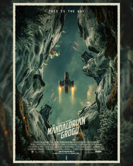 Star Wars The Mandalorian and Grogu Movie Poster Baby Yoda Mando Art Print 2026