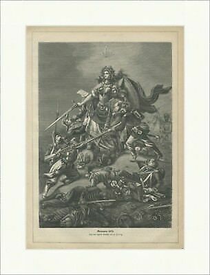 Germania 1870 Painting Jenny Triumph Soldiers Sword Woodblock E 23762