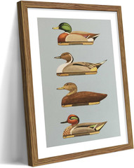 Vintage Framed Duck Wall Art, Rustic Farmhouse Hunting Canvas Wall Decor Paintin