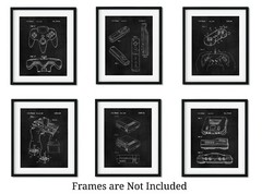 Nintendo Patent Wall Art Prints 6 (8×10) Artwork for Men Boys Video Game Gamer