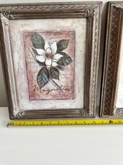Set of 2 Magnolia Floral Print Home Interiors Framed Wall Art Decor 10 x 12.5″