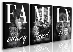 GUBIYU Farmhouse Family Wall Art Set of 3 Home Living Room Dining Room Wall Deco