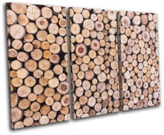 Teak Wood Log Bark Tree Nature Abstract TREBLE CANVAS WALL ART Picture Print