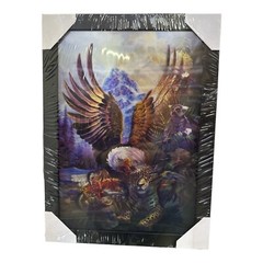3D Jungle Animals Black Framed Picture (11.5″ x 15.5″)