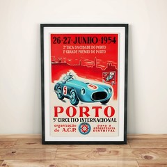 Porto Circuito Internacional – 1954 Vintage Racing Car Wall Art Poster Print