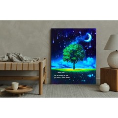 Dohwa blingco LED Lighted Canvas Wall Art Decor with 20″L x 16″W, Worry tree