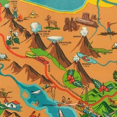 Costa Rica Coffee Map circa 1967 | Art Print Poster Vintage Wall Decor