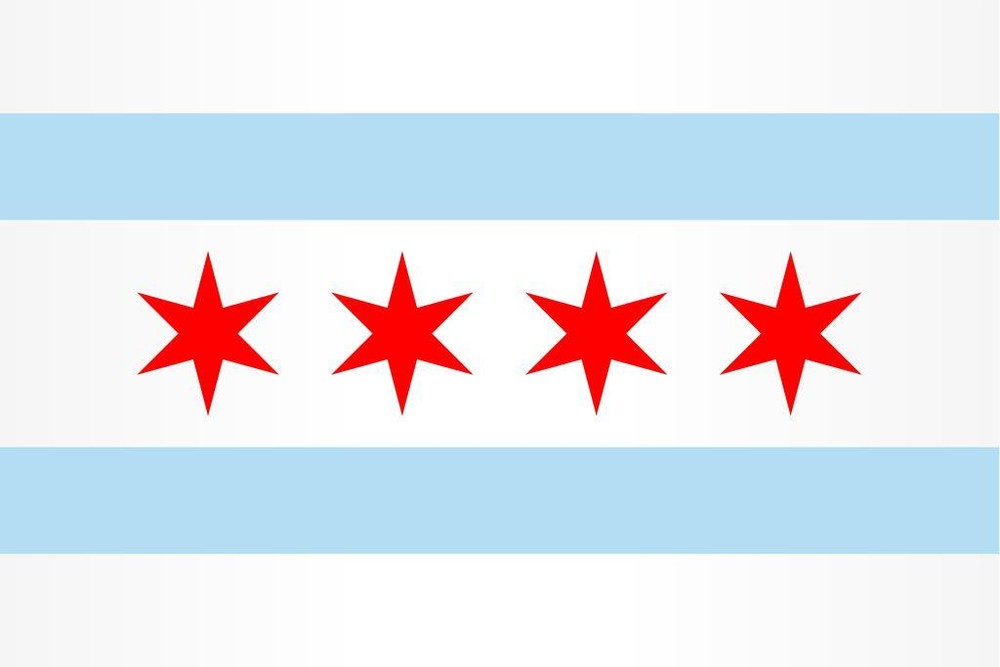 Chicago City Flag Cool Wall Decor Art Print