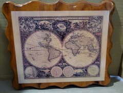 Vintage World Map Print On Board Wall Decor Picture 12″×10″