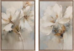 Luxury Beaded Gold Botanical Floral Art Set by The Creative Bunch – 2 Pieces