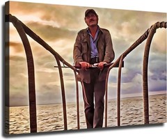 Jaws Quint Sunset Retro Movie Poster Vintage Film Wall Art Print 24×36