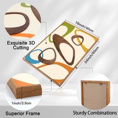 Earth Tone Mid Century Modern Wall Decor – Set of 3