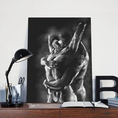 Canvas Painting African Art Black Couple Posters Prints Abstract Canvas Wall Art