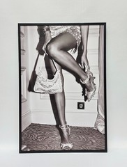 Black Frame Canvas Wall Decoration Woman Fancy Black and White Decor 16×24
